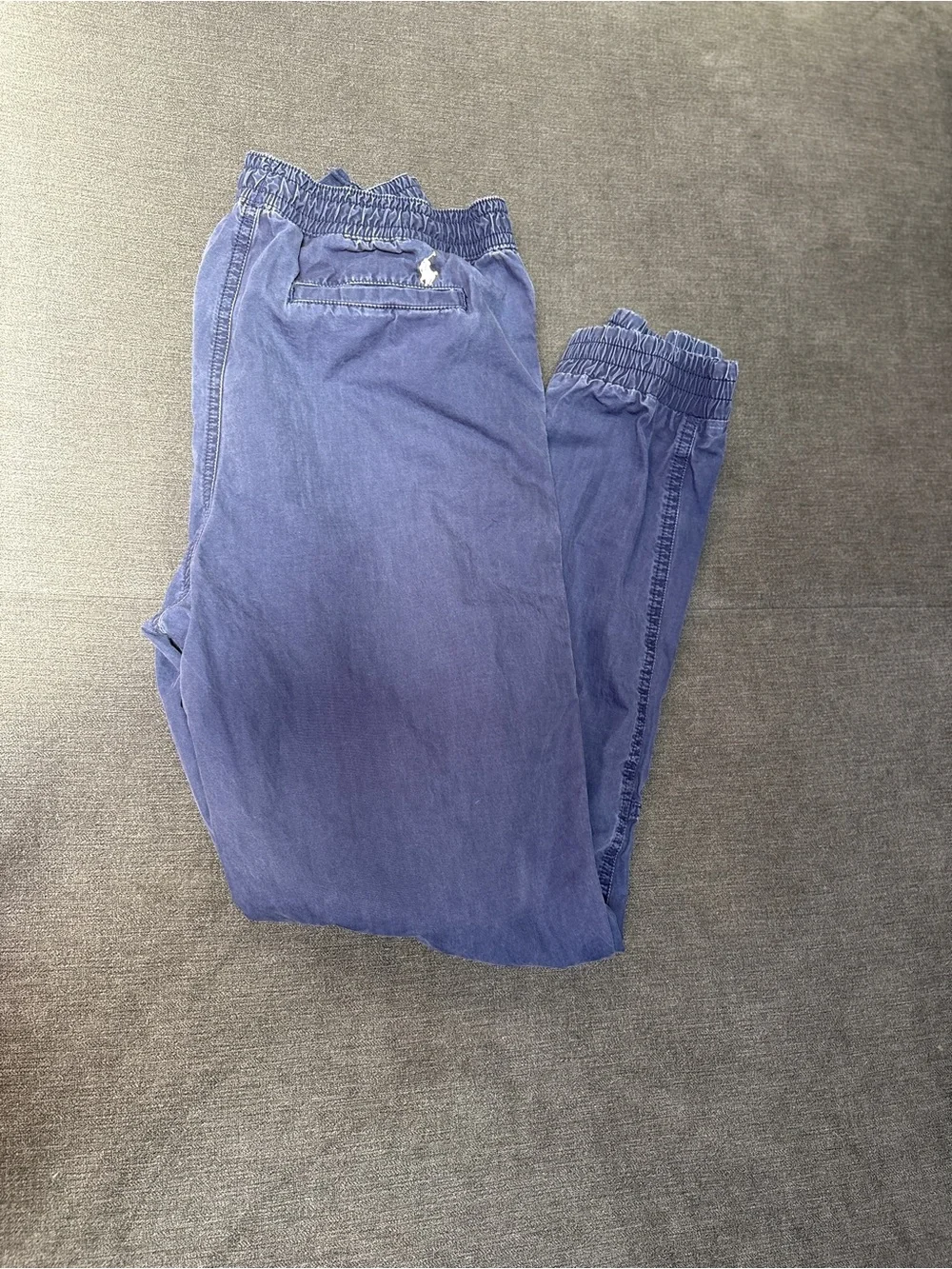 Polo Ralph Lauren Boys Blue Cotton Jogger Pants Zip Pocket Size L 14-16